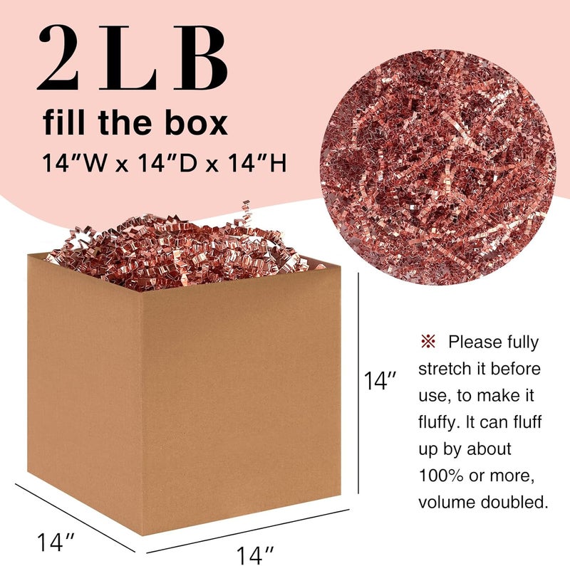 Corlcol 2LB Crinkle Paper Shred Filler for Gift Box Bag and Basket On Holidays(Rose Gold) - Image 2